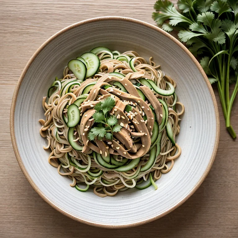 鶏むね肉とピーナッツのアジアン冷製和え麺