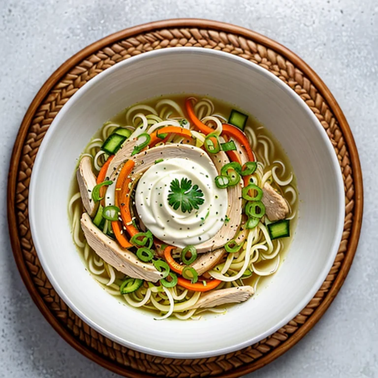 鶏むね肉と白菜の冷製豆乳麺