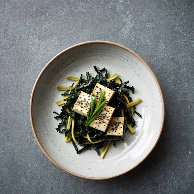 豆腐と焼き海苔のごま油和え
